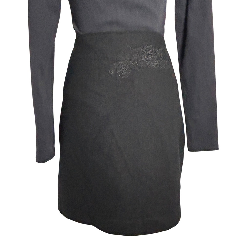 Desigual Patchwork Wool Blend Button Front Mini S… - image 2